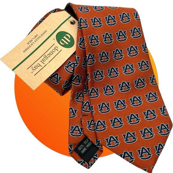 Donegal Bay Officially Licensed NCAA Auburn Tigers Necktie Charcoal Stripe Tie - Picture 1 of 10